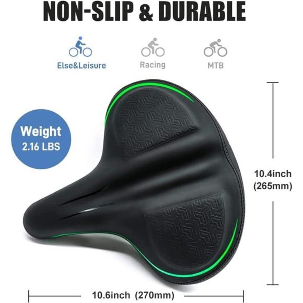 Unisex Oversized Comfort Bike Seat Wide Comfortable Bicycle Seat Cushion New - Picture 2 of 8
